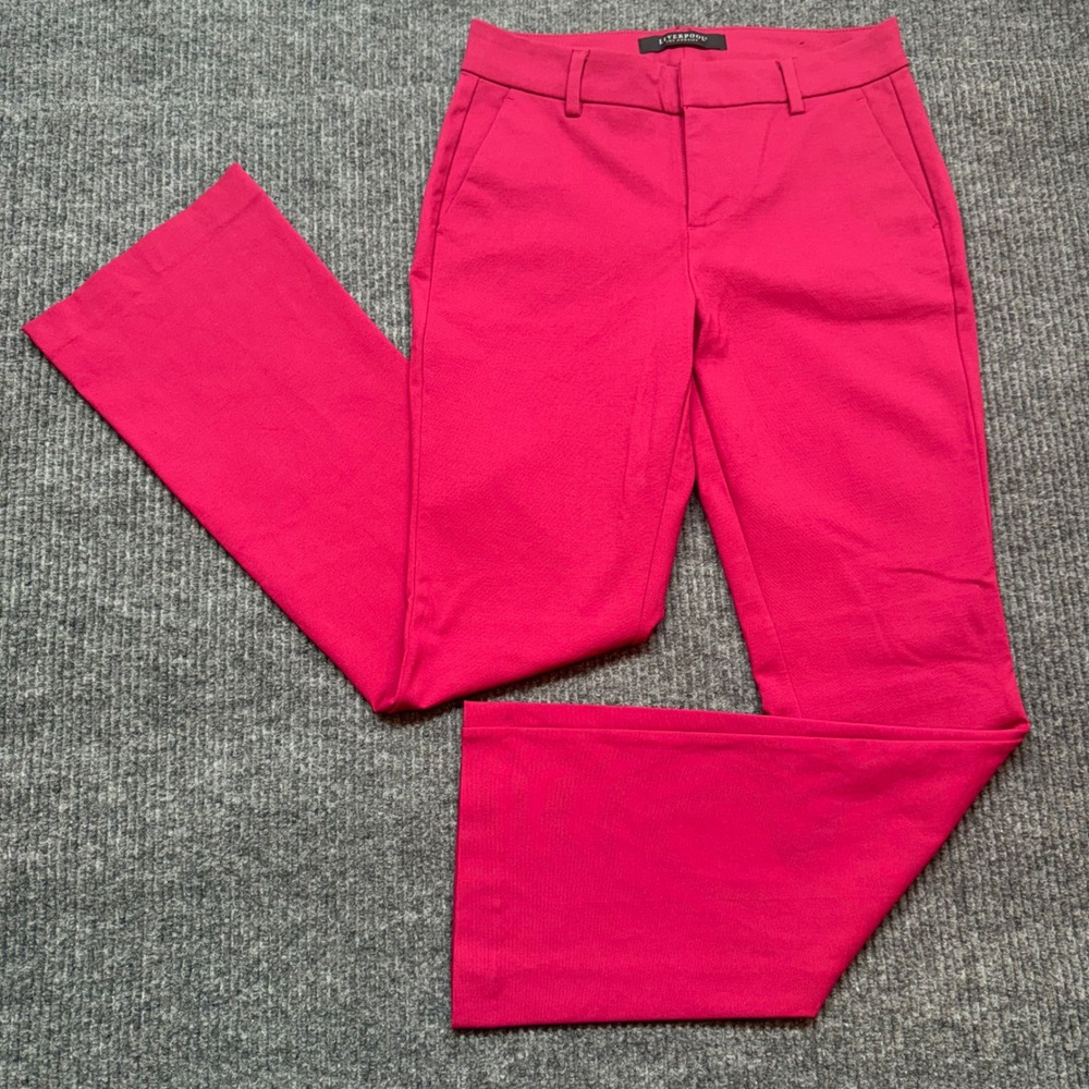 Liverpool Kelsey Flare Trouser Pants Womens 2/26 Pink Magenta Dress Stretch‎